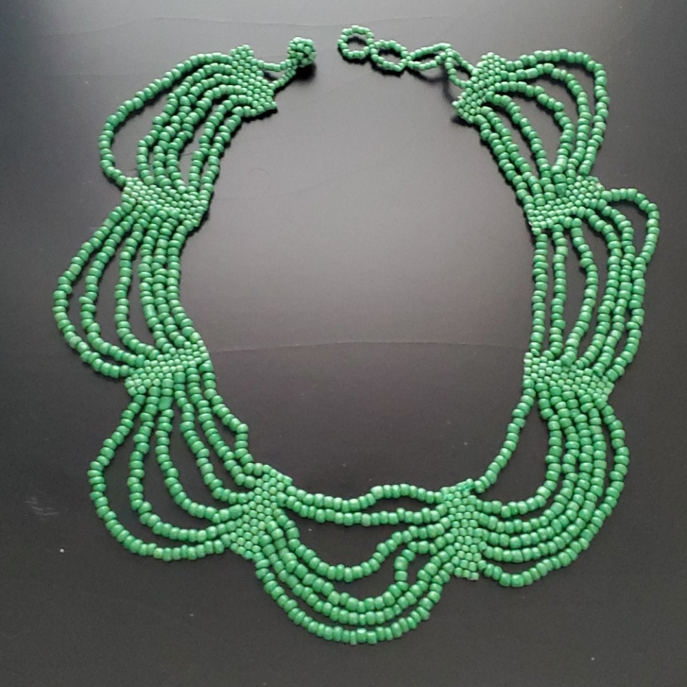 3/$26 Green beaded necklace